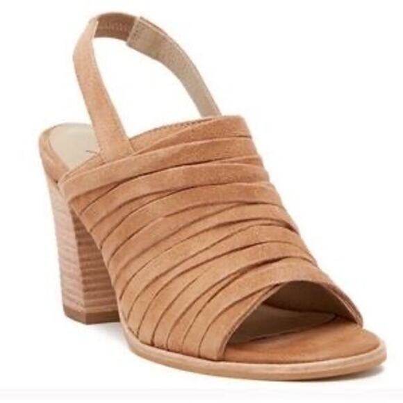 Matisse Mummy Sling Back Heeled Sandals Size 8.5 Beige Camel Brown - Picture 10 of 10
